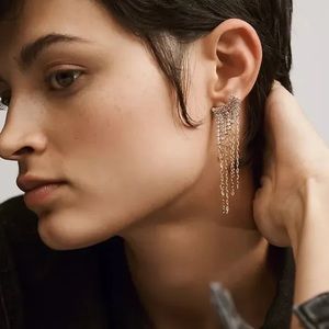 Anthropologie Crystal Fringe Drop Earrings NWT